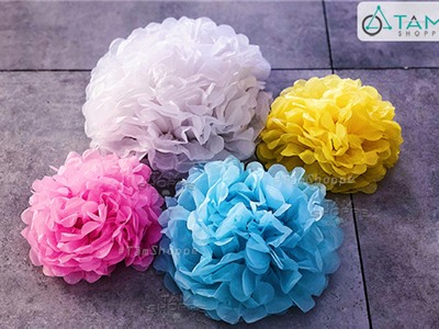 Hoa giấy handmade trang trí backdrop đám cưới